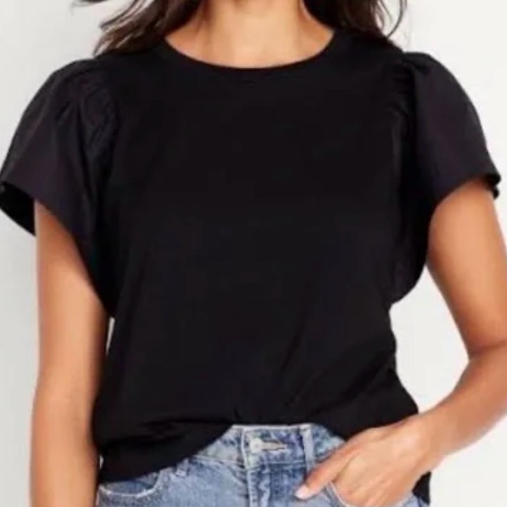 Old Navy - Black Flutter Sleeve Top